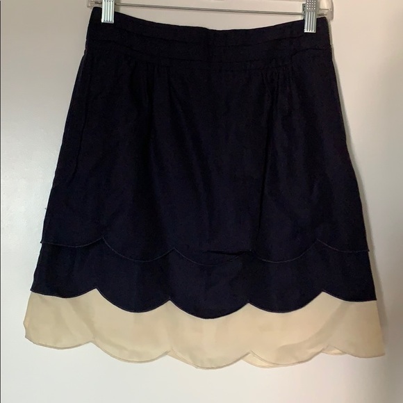 Floreat navy and cream Anthropologie skirt - Picture 1 of 8